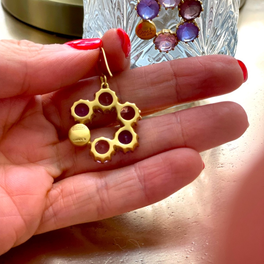 Coach Drop Earrings- semiprecious stones - Picture 2 of 3